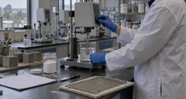 Laboratory technician conducting product quality control testing